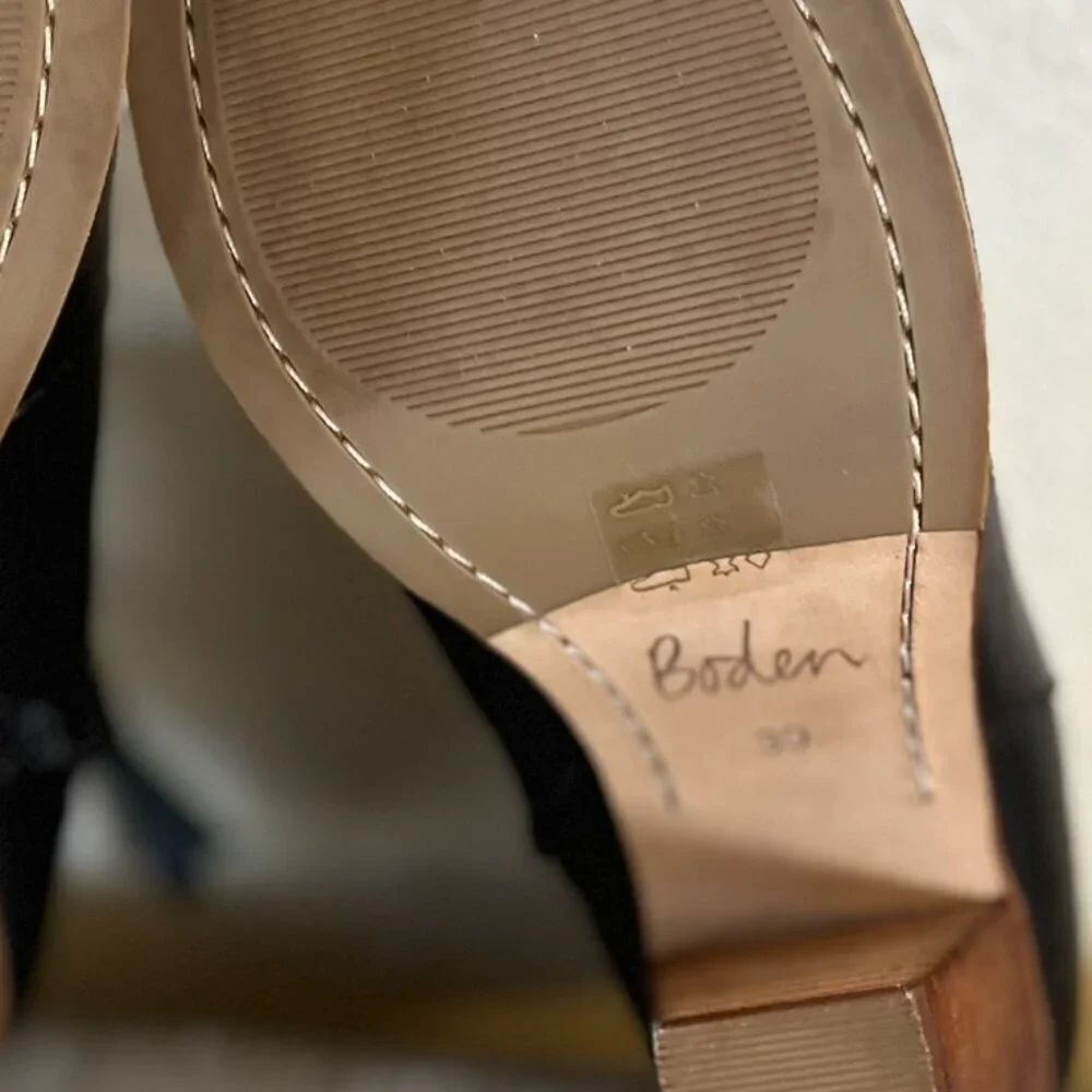 Boden Woman's Black Leather Hoxton Ankle Boots Sz 8
